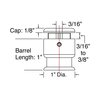 Outwater Round Standoffs, 1 in Bd L, Chrome, 1 in OD 3P1.56.00218